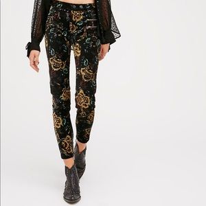 Free People Velour paisley pants combo